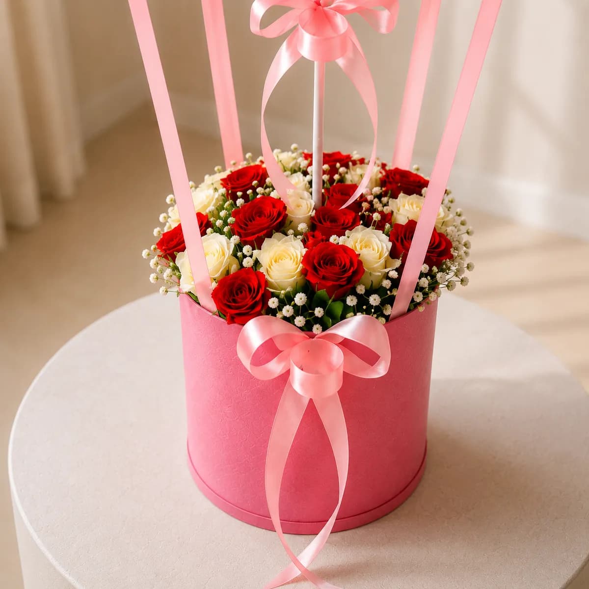 Personalized Hot Air Balloon & Roses Gift