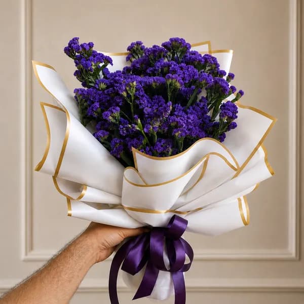 Premium Purple Statice Handy Bouquet