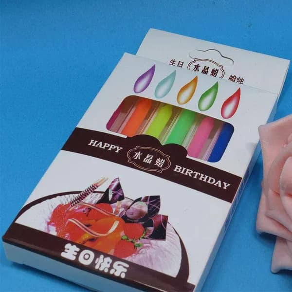 The Crystal Glow Multi-Color Slim Birthday Candles