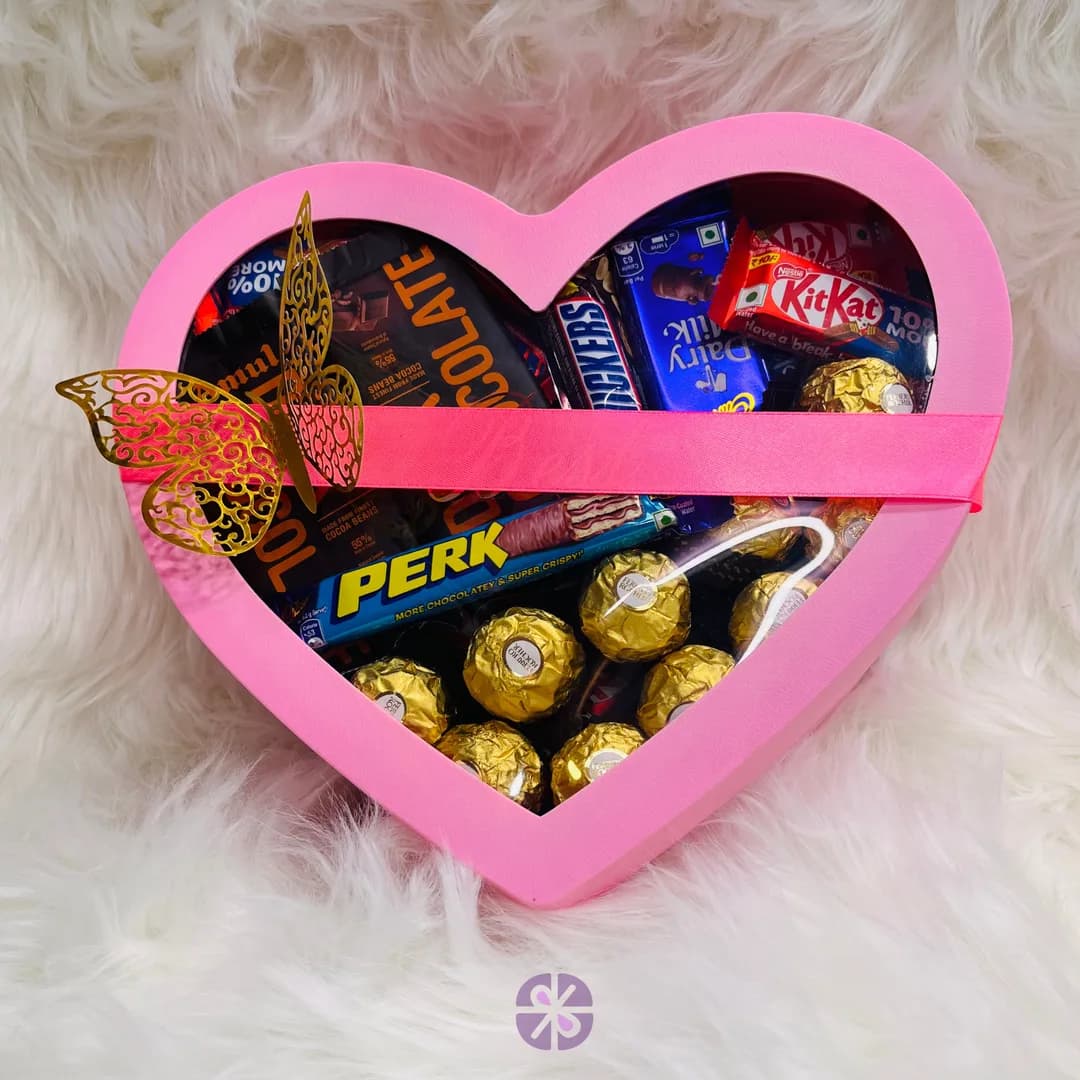 50 Luxury Mixed Chocolate in Heart-Shaped Box