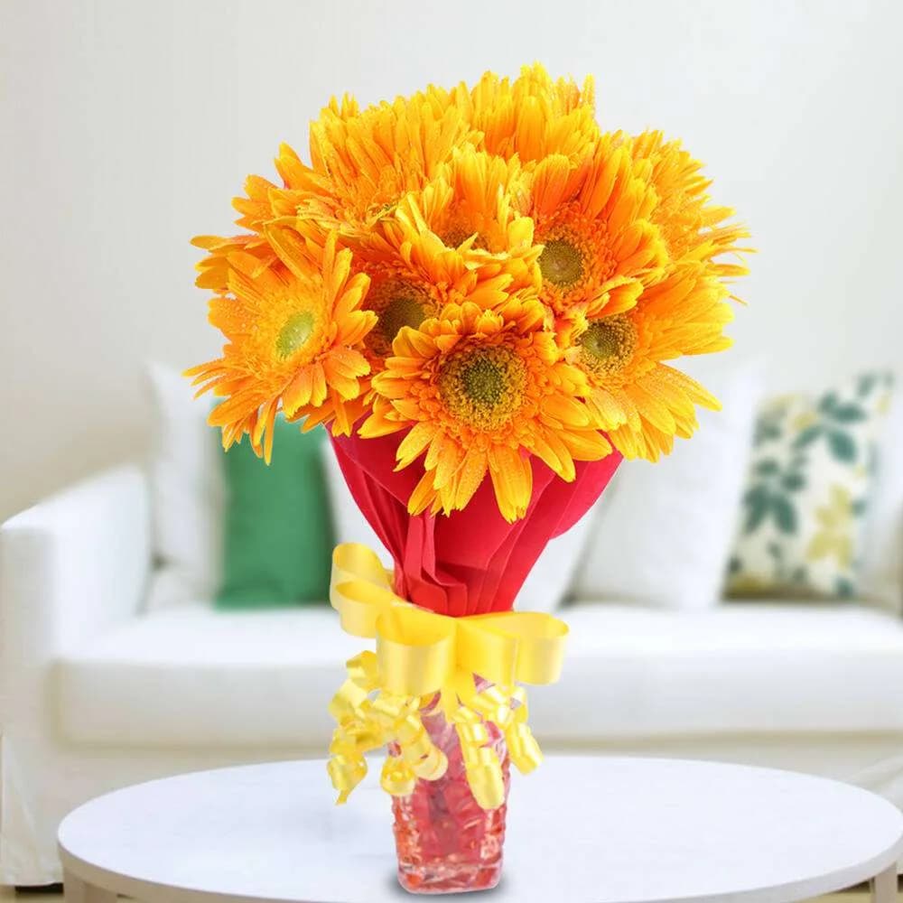 Bright Yellow Gerbera Flowers – Fresh & Cheerful Gift for Any Occasion