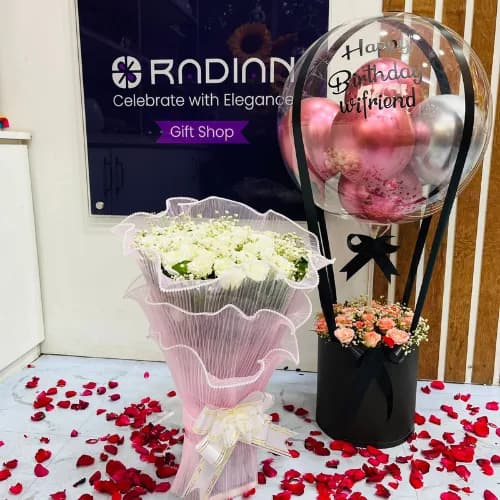 The Ultimate Celebration Birthday Flowers & Balloon Combo
