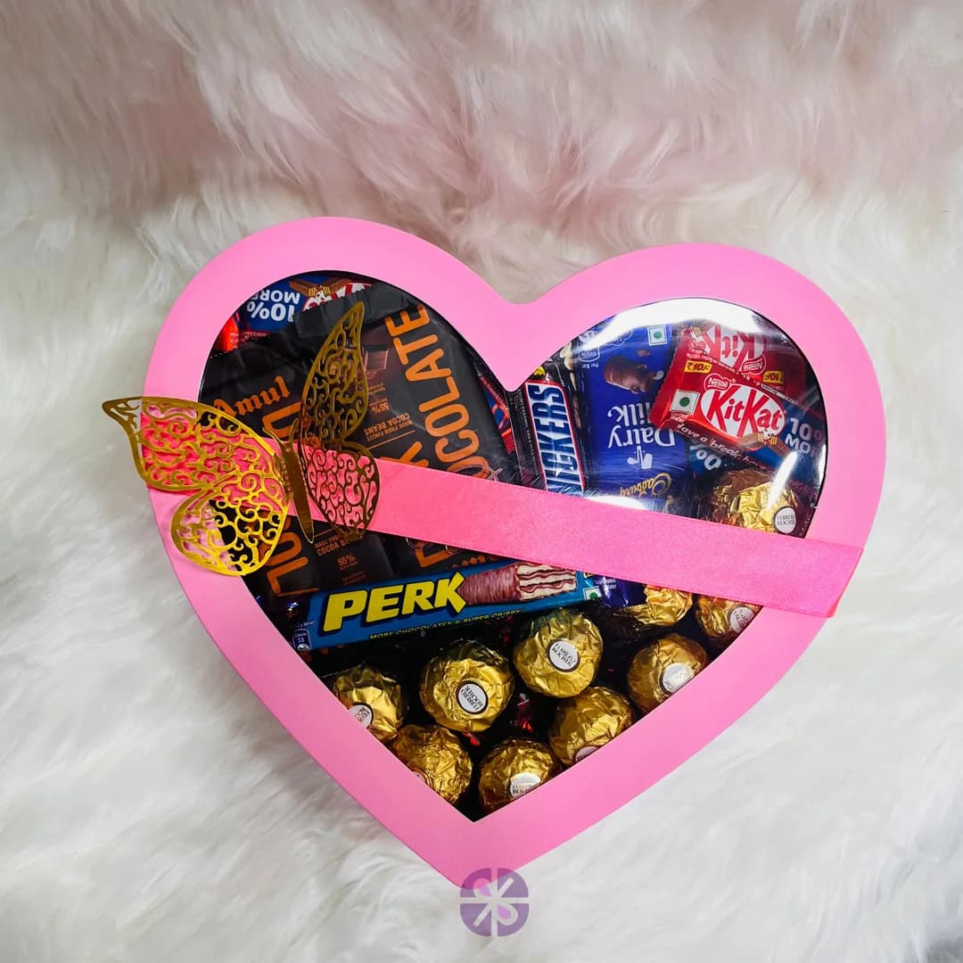 50 Luxury Mixed Chocolate in Heart-Shaped Box