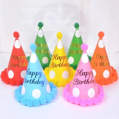 Multi-Color Pin Ball Happy Birthday Hat