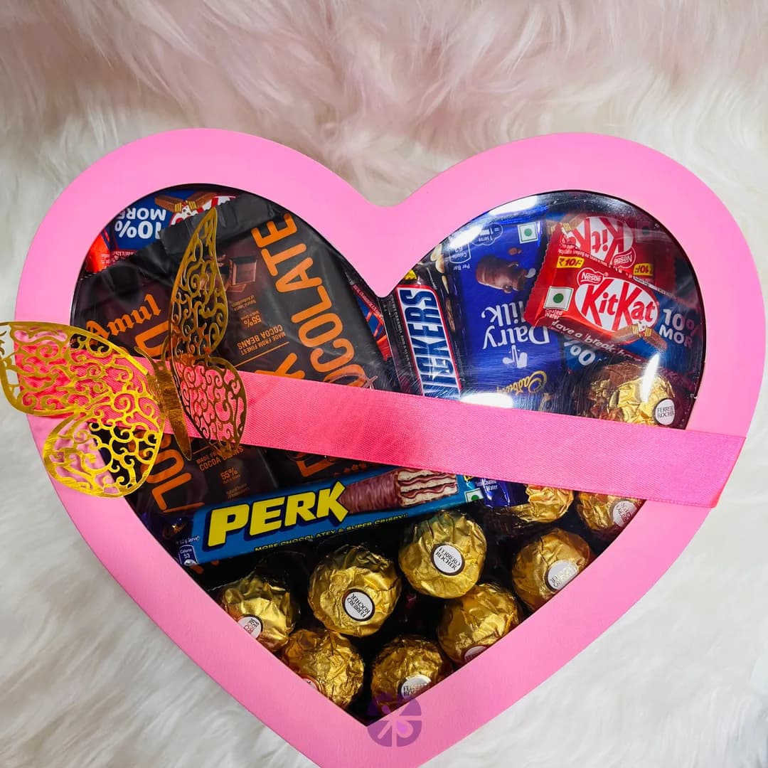 50 Luxury Mixed Chocolate in Heart-Shaped Box