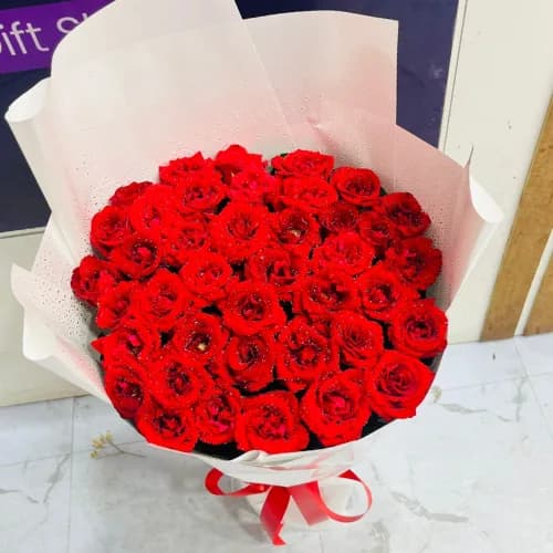 The Royal Red Princess 50 Rose Stand Bouquet