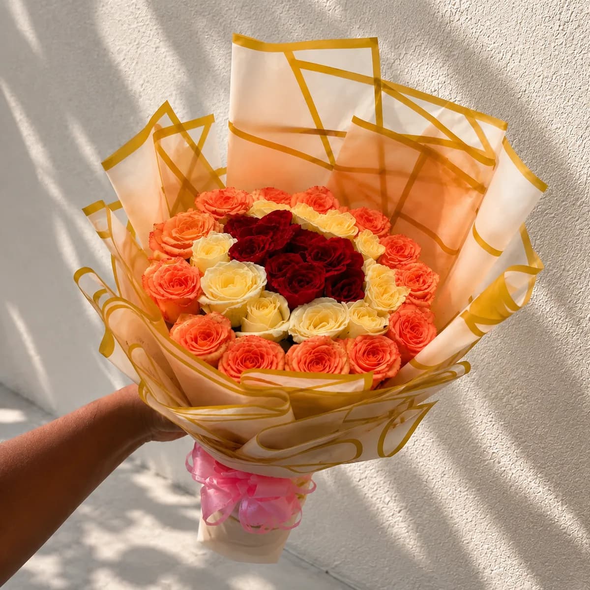 Trio of Love Round Rose Bouquet