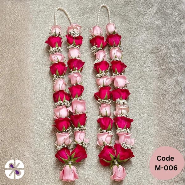 Romantic Dual-Tone Pink and Red Rose Jaimala