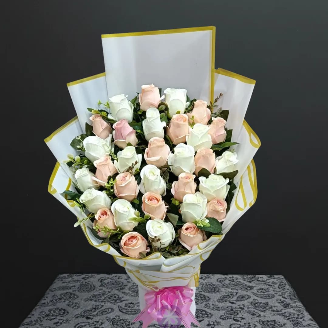 Tender Delight Artificial Rose Stand Bouquet
