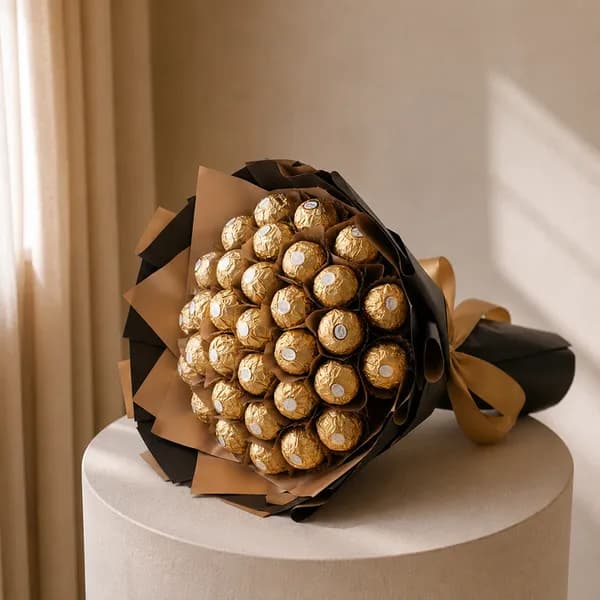 The Golden Indulgence Premium Ferrero Rocher Chocolate Bouquet