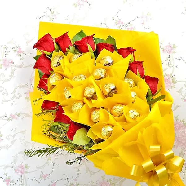 Ferrero Rocher & Red Rose Bouquet