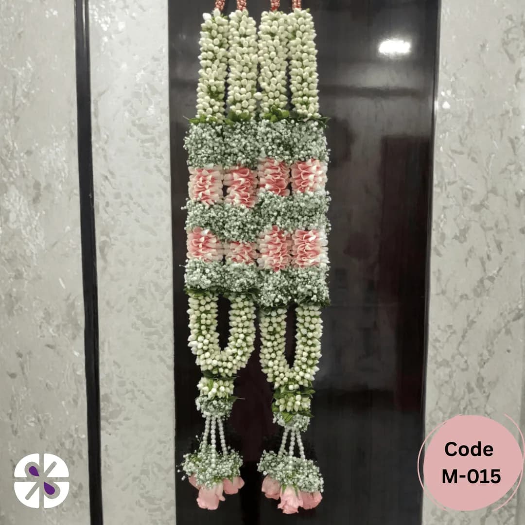 Ornate Baby Pink & White Multi-Section Wedding Garland