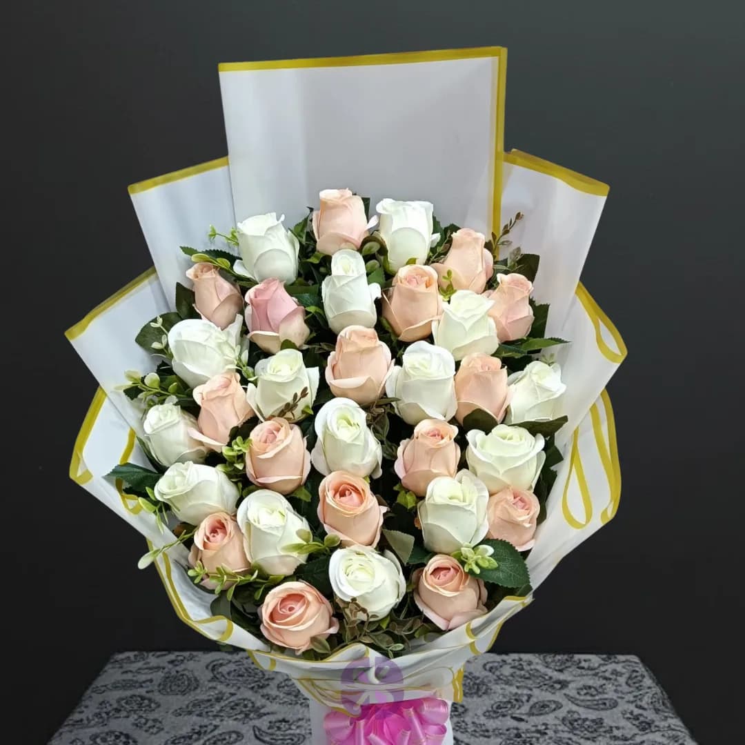 Tender Delight Artificial Rose Stand Bouquet