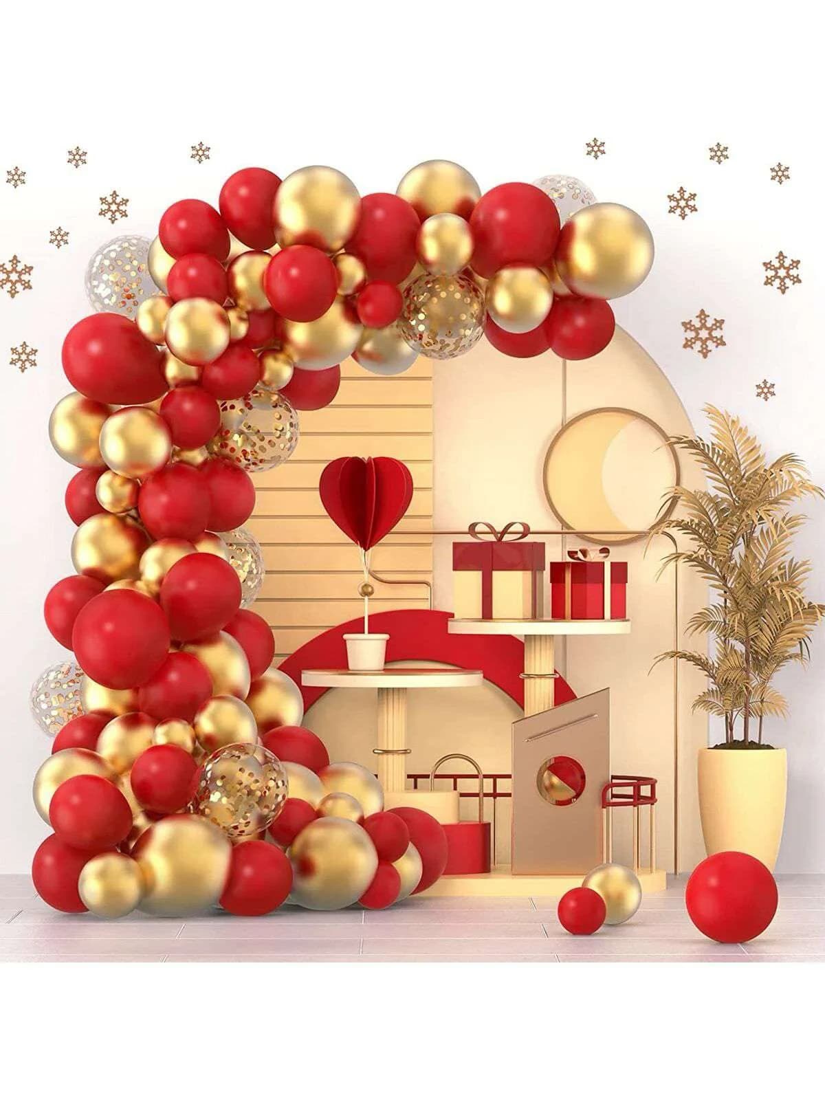 Deluxe Red & Gold Balloon Decoration Kit