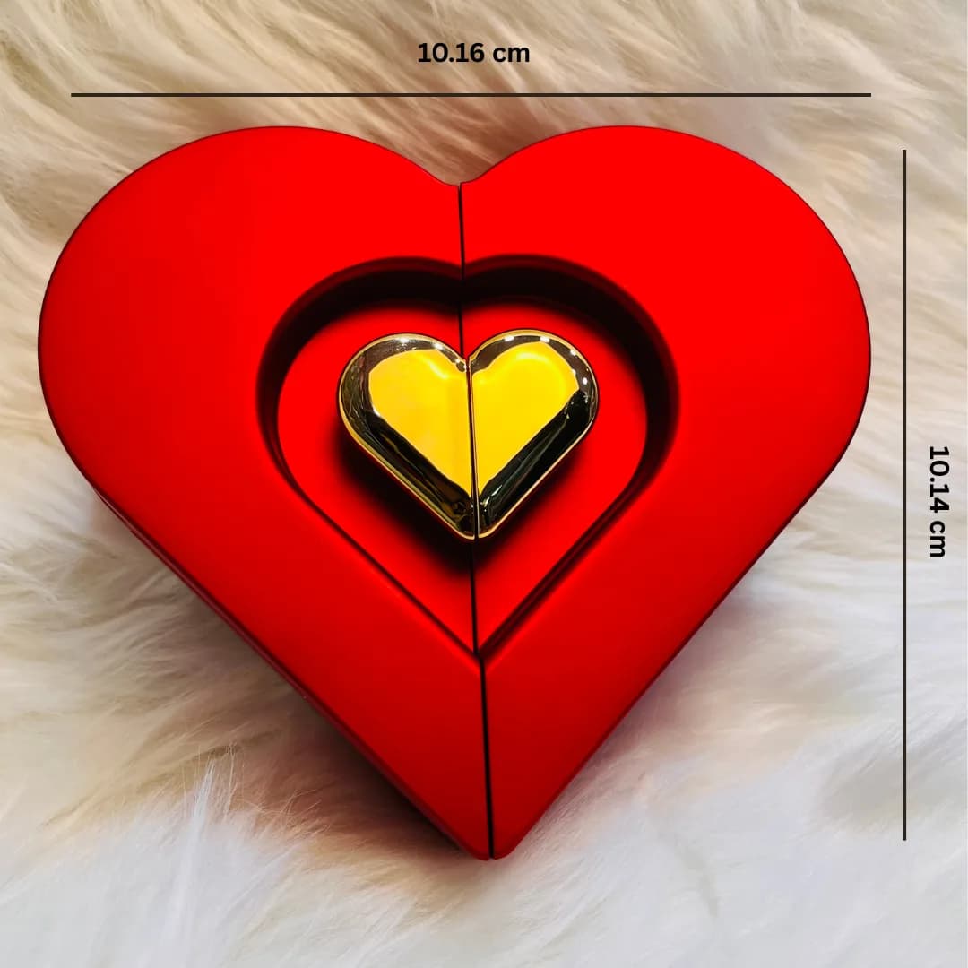 Elegant Red Heart-Shaped Jewelry Box