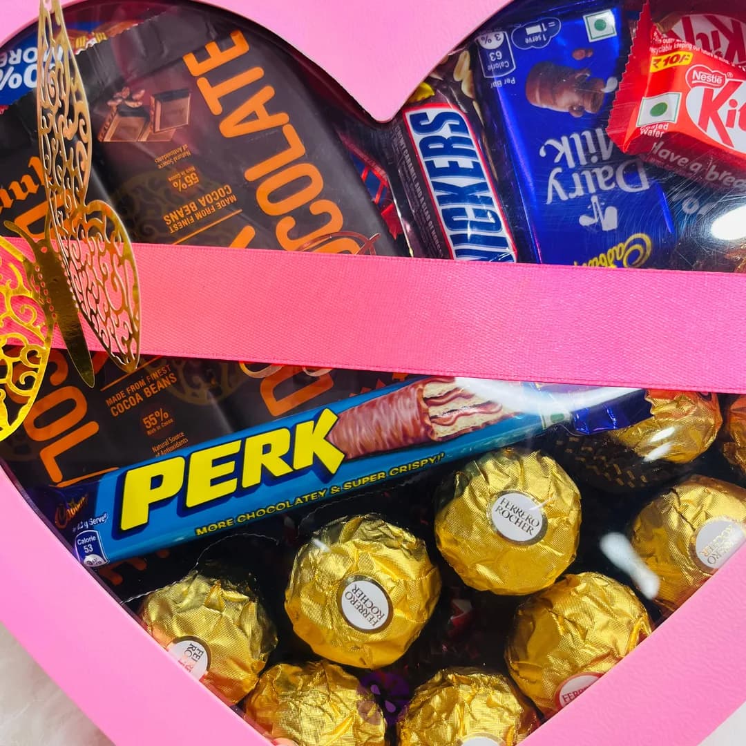 50 Luxury Mixed Chocolate in Heart-Shaped Box