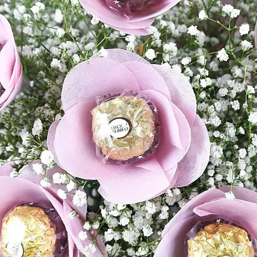 Whimsical Ferrero Rocher Blooms in Pastel Wrap
