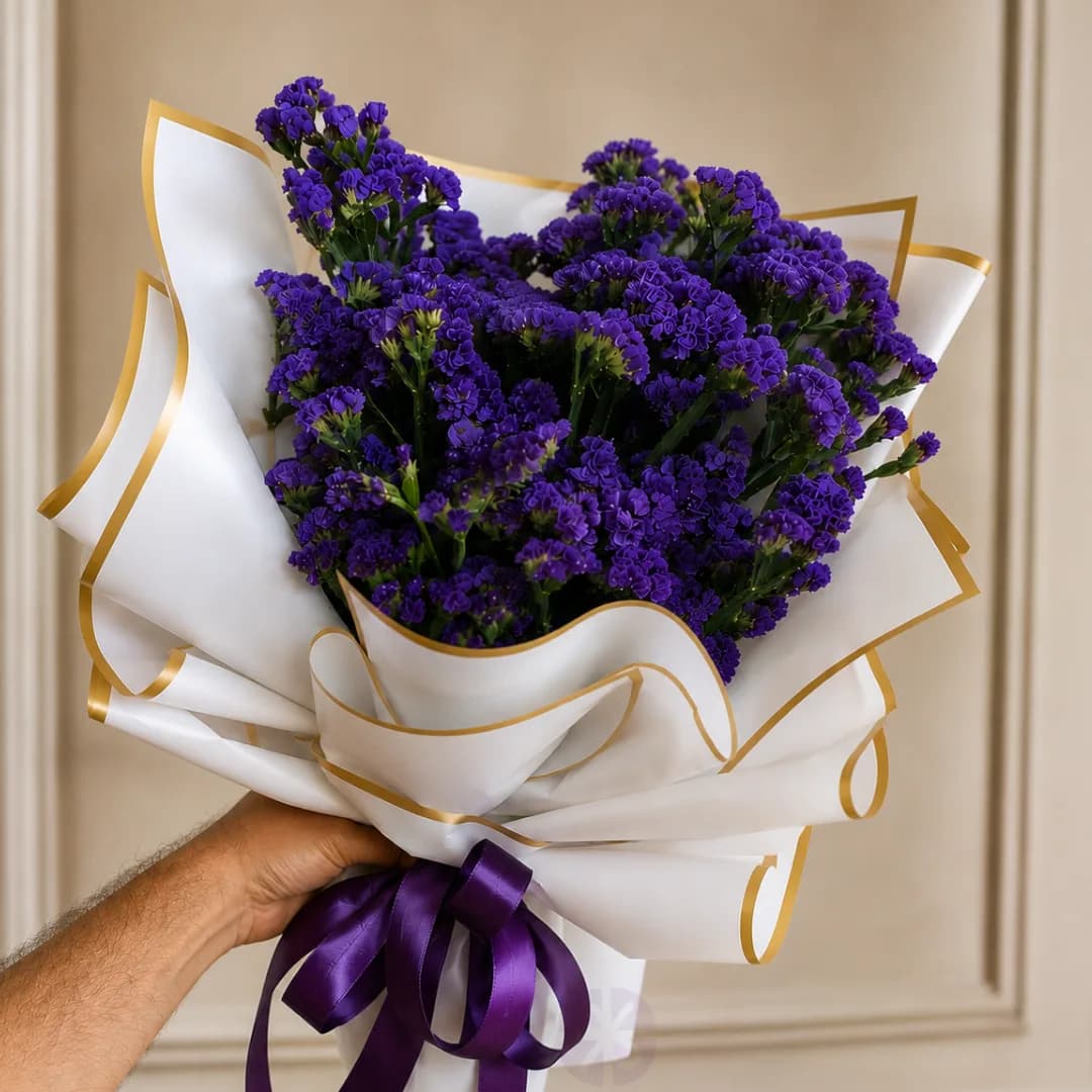 Premium Purple Statice Handy Bouquet
